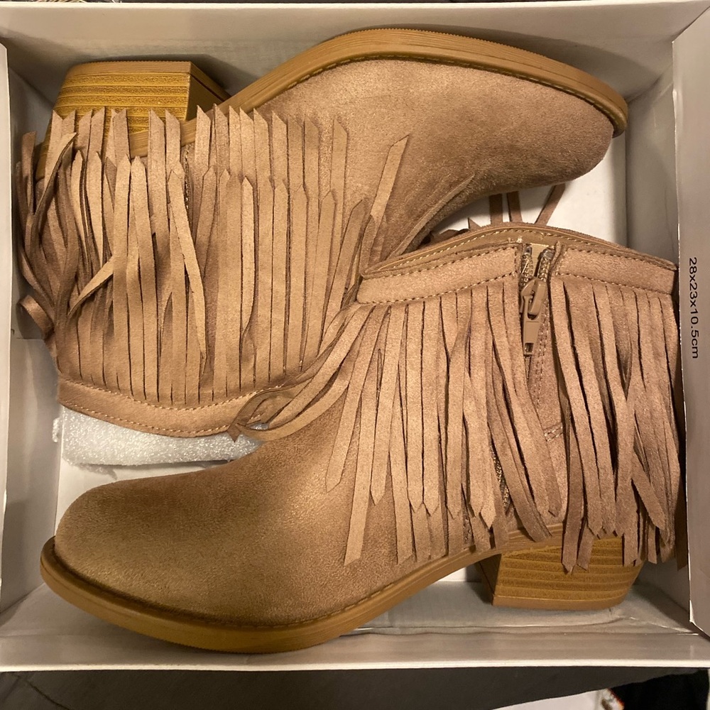 J. Adams mini booties with fringe